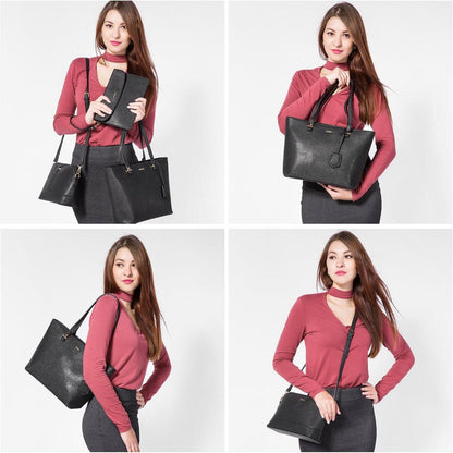 Moderne LOVEVOOK Handtasche Damen Schultertasche Blau Leder