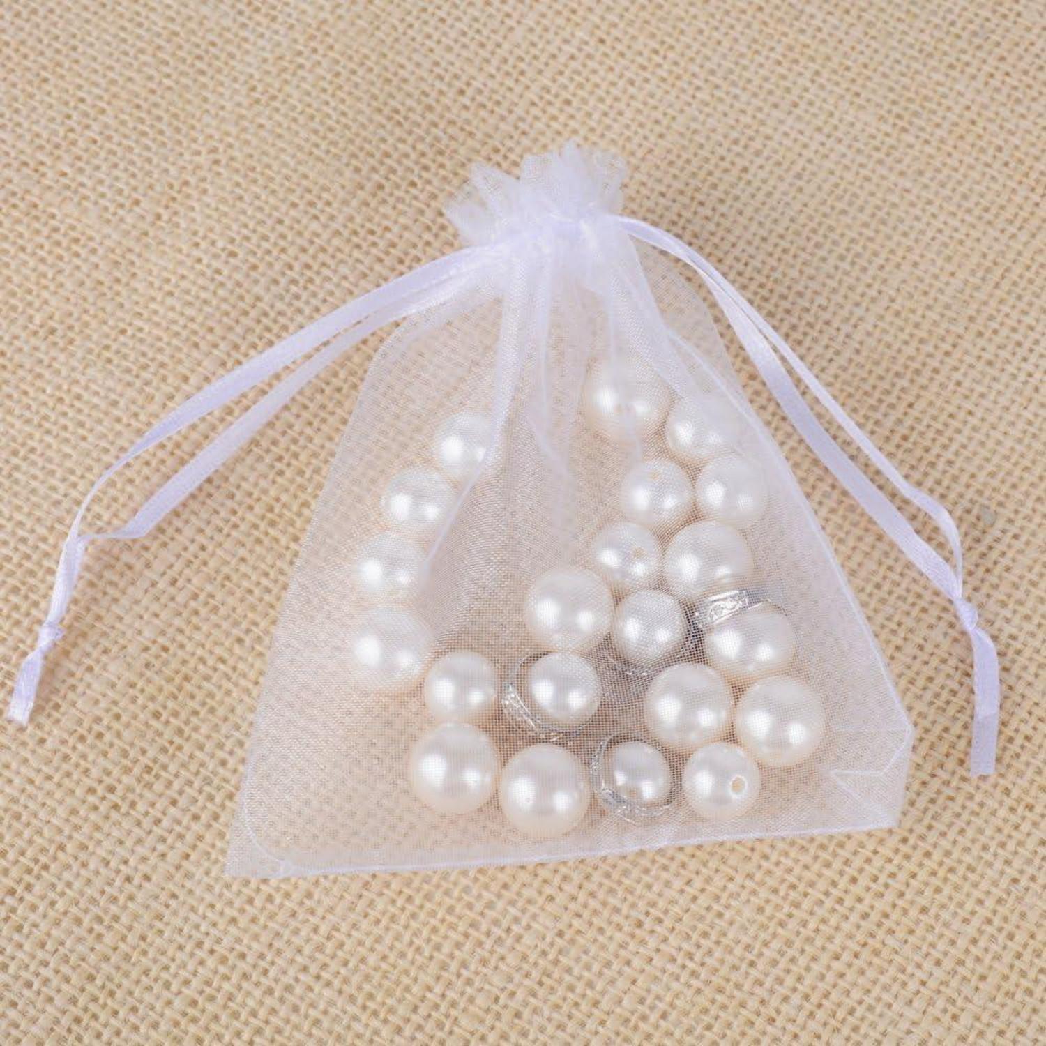 Organzabeutel weiß 10x12 cm 100 Stück für Geschenke Hochzeit Party Geburtstag