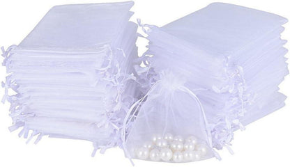 100 Organzabeutel Weiß 10x12 cm Geschenkbeutel für Hochzeit Party Weihnachten