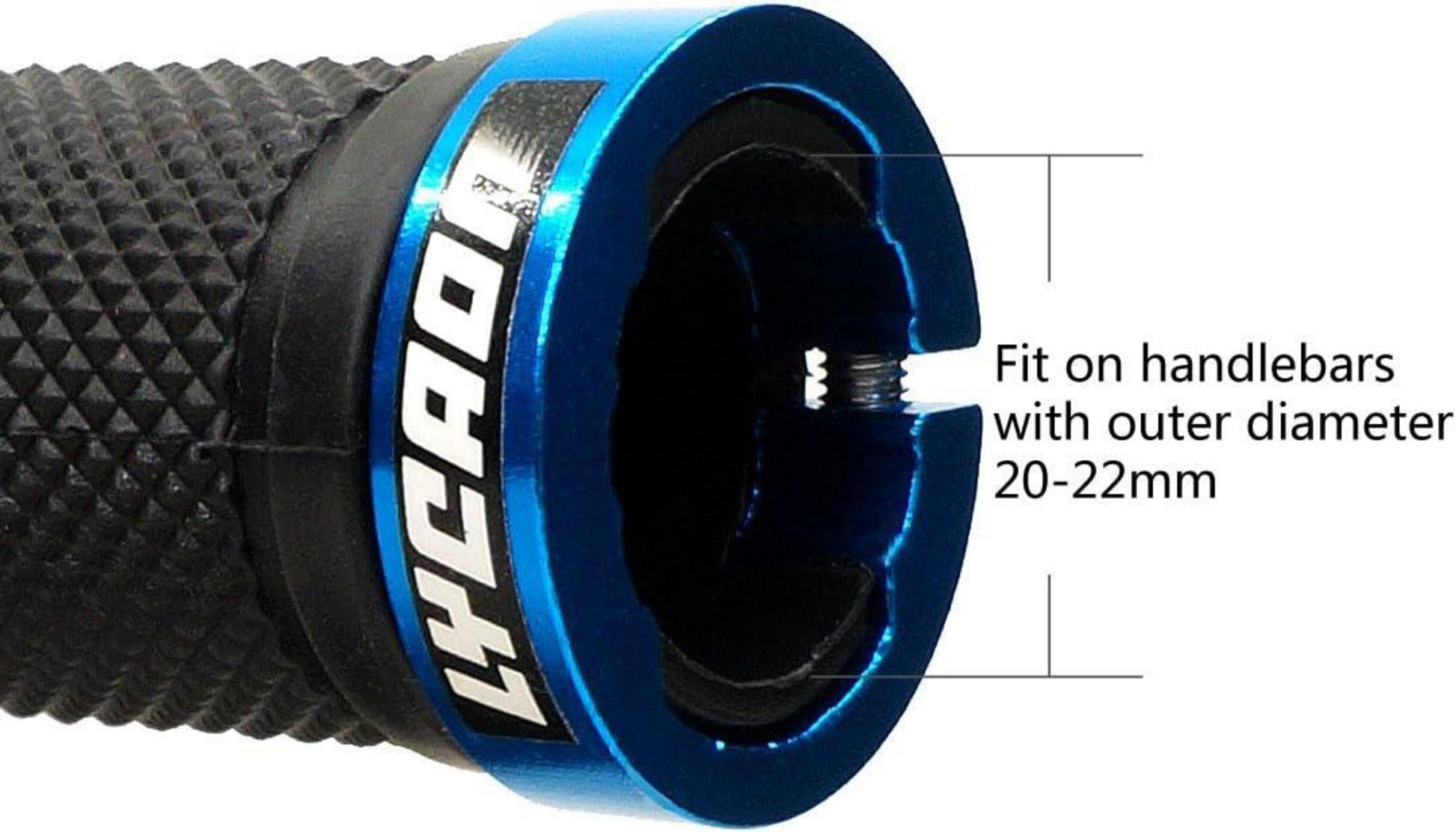 Fahrrad Lenker Griffe rutschfestes Gummi Aluminium Lock Blau
