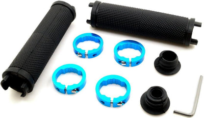 LYCAON Bike Lenker Griffe rutschfestes Gummi Aluminium Lock Blau