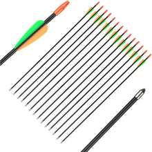 12x Fiberglaspfeile 28/26 Zoll für Bogenschießen