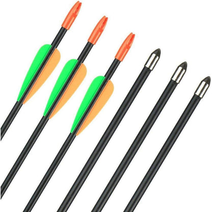 12x Fiberglaspfeile 28/26 Zoll für Bogenschießen