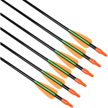 12x Fiberglaspfeile 28/26 Zoll für Bogenschießen