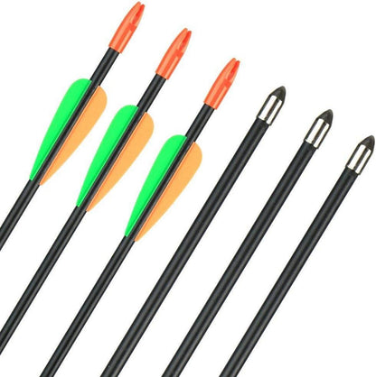 Huntingdoor 12 Stück Fiberglaspfeile für Bogenschießen 28/26 Zoll Zielübung