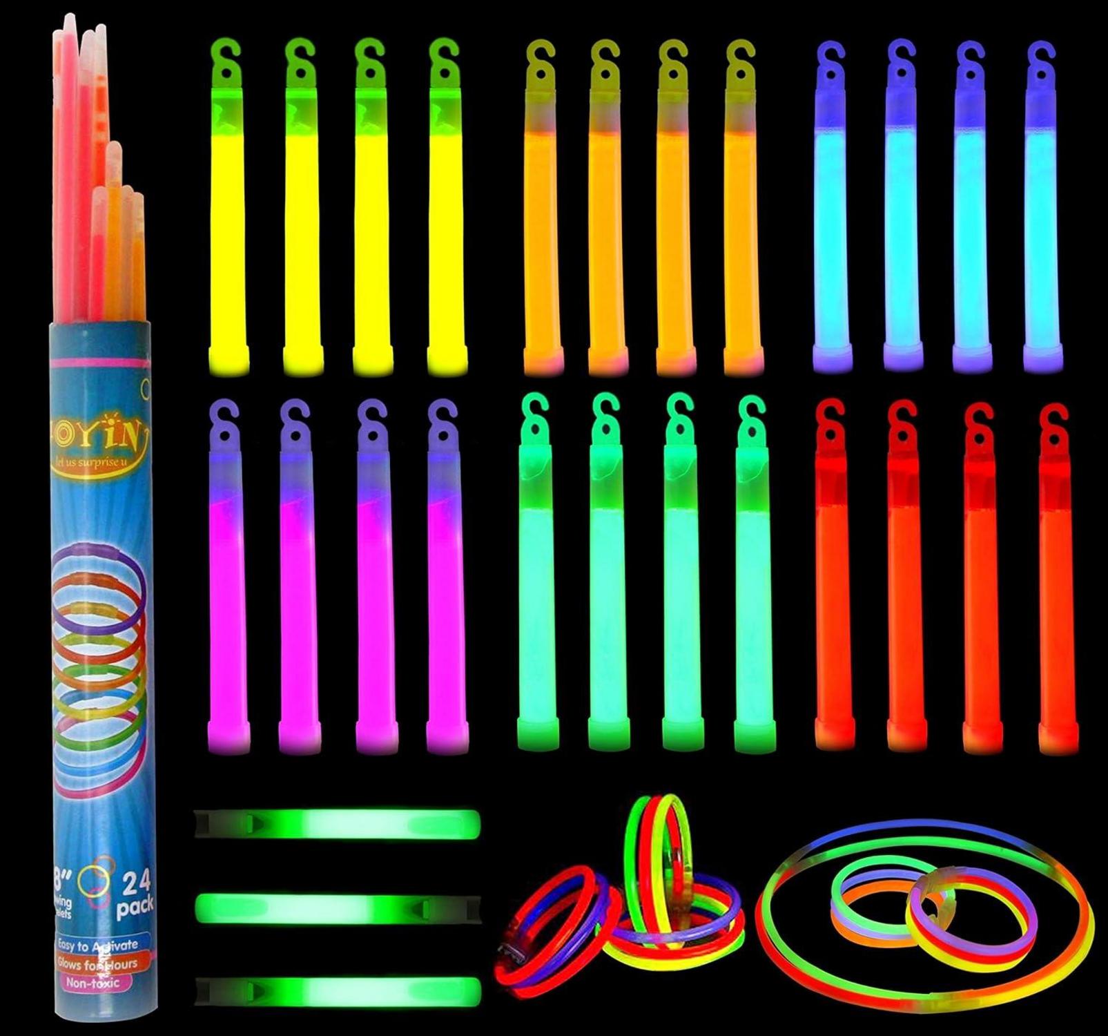 Notfall Glowsticks Pack 52-teilig inkl. Armbänder & Pfeifen