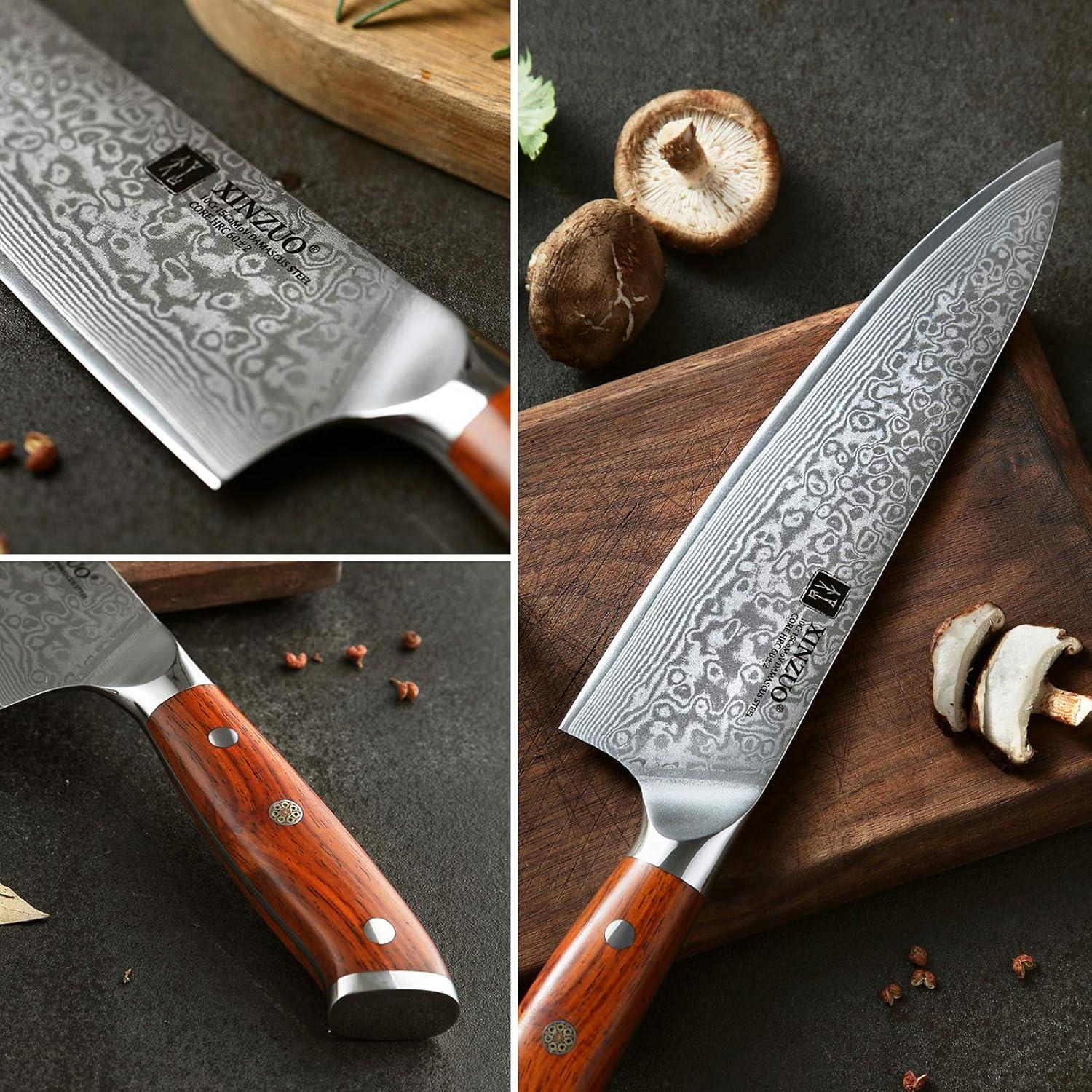 XINZUO 21cm Damaststahl Chefmesser Profi- Multifunktions Kochmesser Gyuto