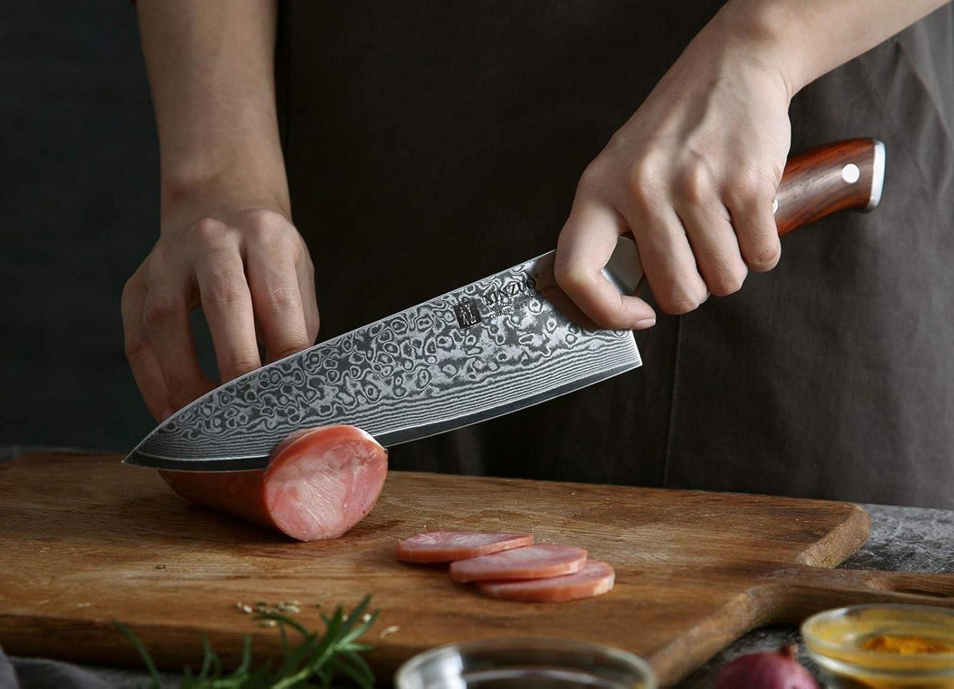 XINZUO 21cm Damaststahl Chefmesser Profi- Multifunktions Kochmesser Gyuto