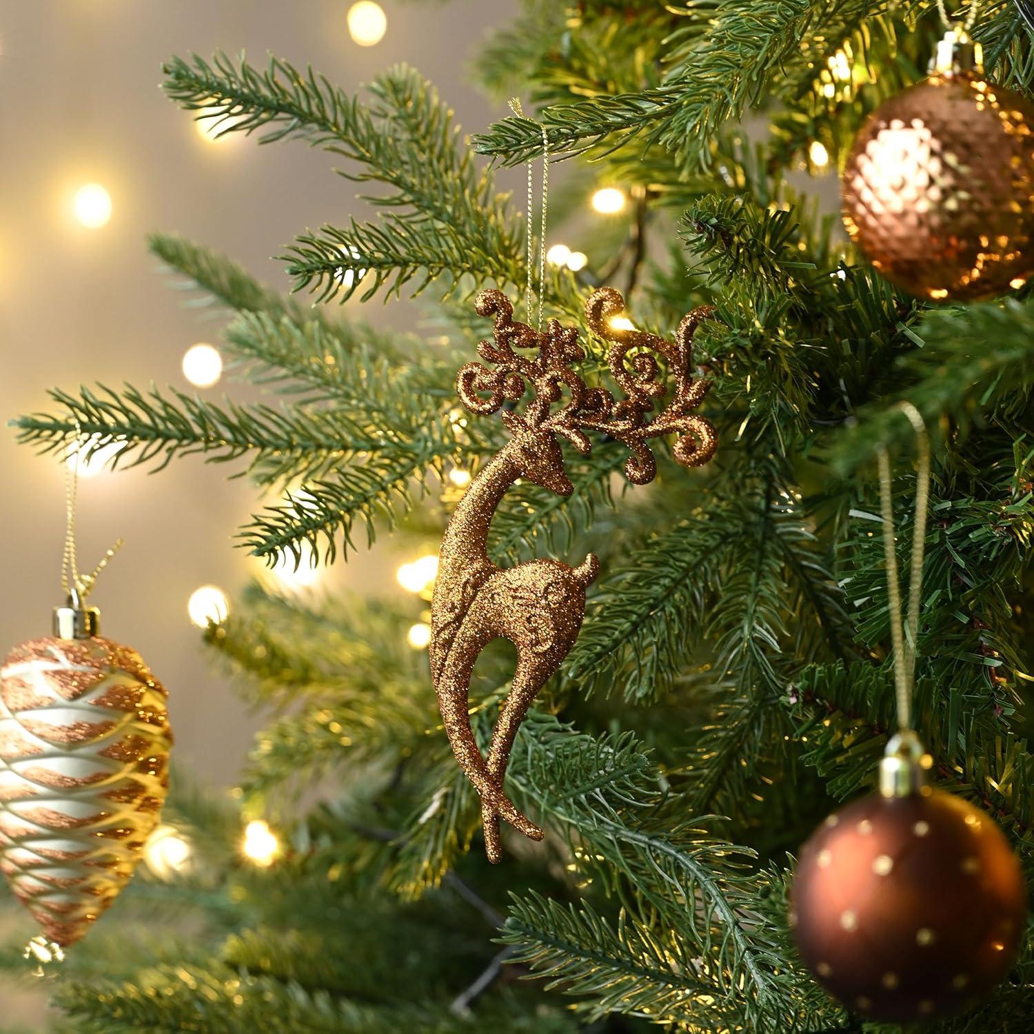 100er Set Weihnachtskugeln Wald Thema Kupfergold Christbaumschmuck