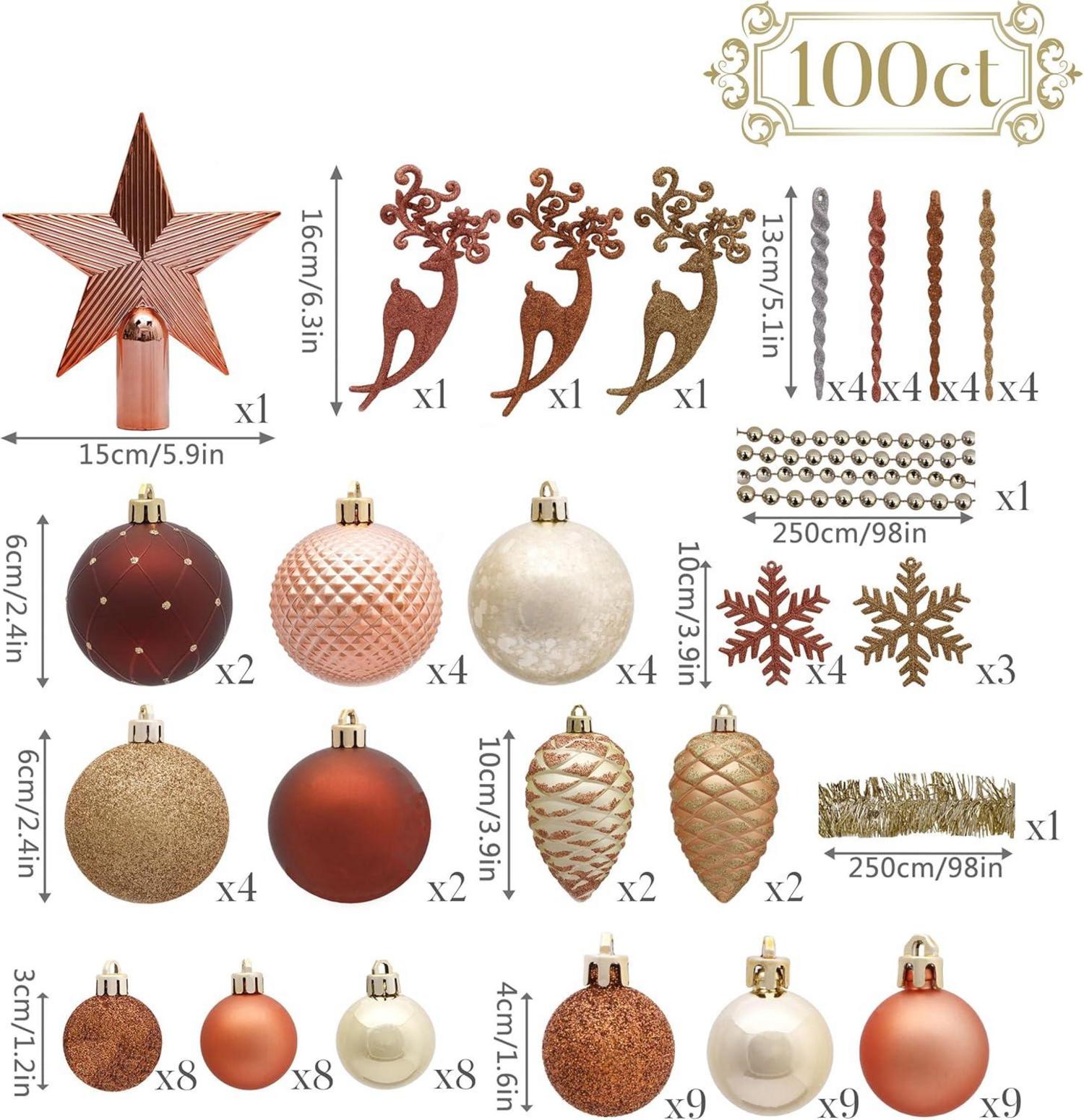 Weihnachtskugeln 100 TLG Kunststoff Christbaumkugeln Wald Thema