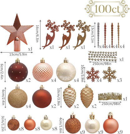 Weihnachtskugeln 100 TLG Kunststoff Christbaumkugeln Wald Thema