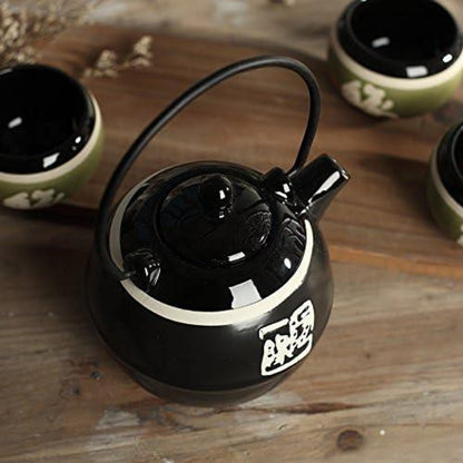 Japanisches Teeset aus Steinzeug 700 ml Teekanne mit 4