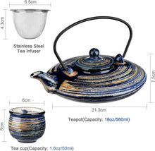 Panbado Teekanne-Set 800 ml mit 4 Teetassen, Japanischer
