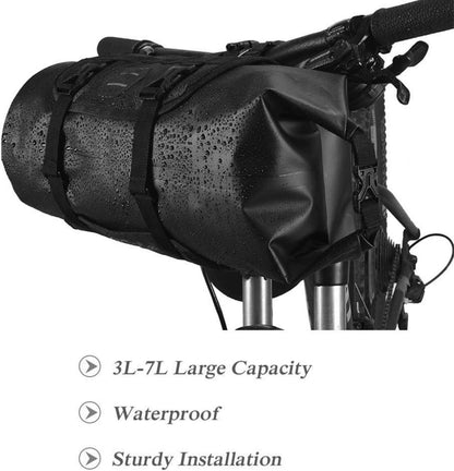 Fahrradtasche wasserdicht für Mountainbike Lenker Korb 3-7 l Schwarz