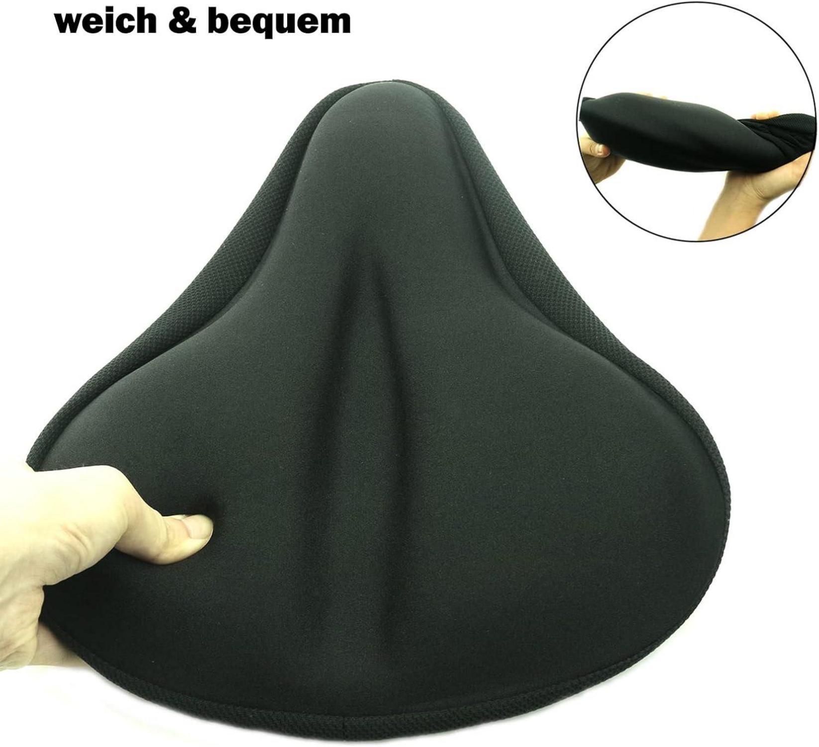 FUCNEN Sattelbezug Gelüberzug 27x25 cm für Fahrradsitz, für Indoor-Radfahren, Spinning, gepolstertes Sattelkissen