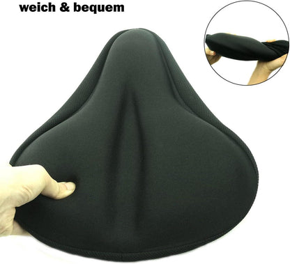 FUCNEN Sattelbezug Gelüberzug 27x25 cm für Fahrradsitz, für Indoor-Radfahren, Spinning, gepolstertes Sattelkissen