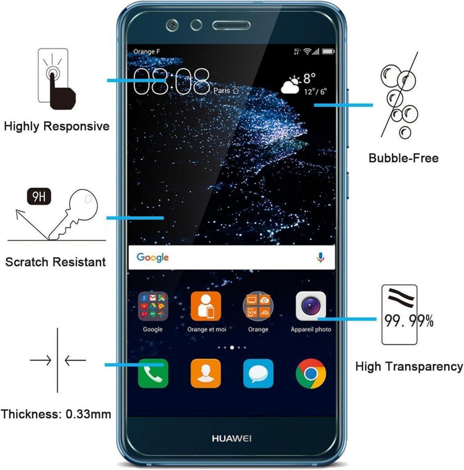 Panzer Schutz Glas Huawei P10 Lite 2 Stück 9H Härte 0.33mm