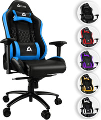 Gaming Stuhl mit Lenden- und Nackenstütze in Blau