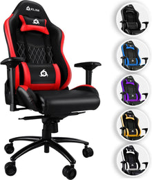 Gaming Stuhl mit Lenden- und Nackenstütze, verstellbar - Premium