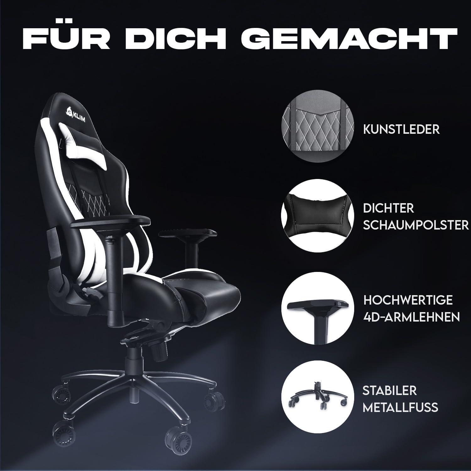 Esports Gaming Stuhl NEU 2024 Lenden- Nackenstütze Verstellbar