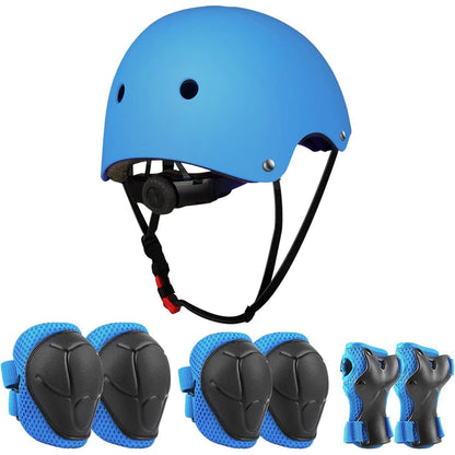 Kinder Schutzausrüstung Set 7-in-1 Helm & Protektoren Blau