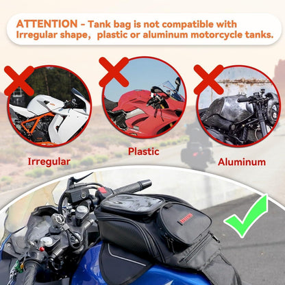 Motorrad Tankrucksack Oxford Schwarz 4 Liter mit Handyfach