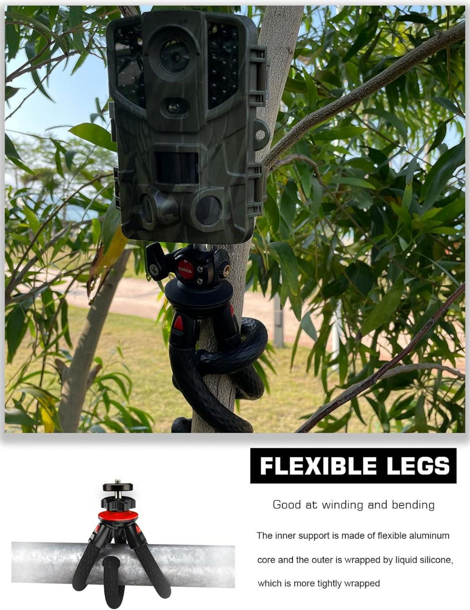 Lammcou Wildkamera Stativ Mini Reisestativ Flexibel Fotostativ 360° Kugelkopf Tripod