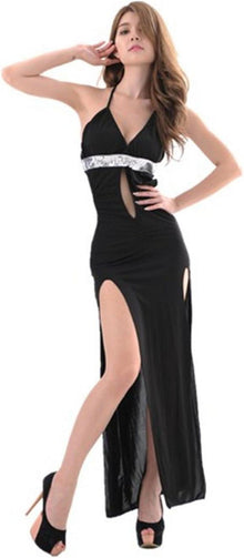 Sexy Reizwäsche Neckholder Dessous Set Nachtkleid Spitze Schwarz