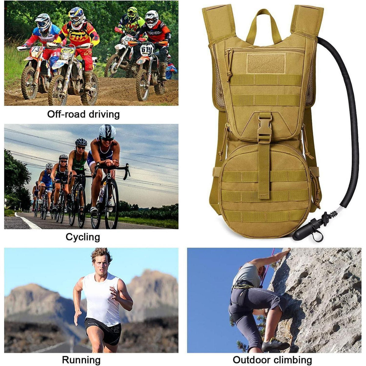 Militär Trinkrucksack mit 3L Trinkblase für Outdoor-Aktivitäten