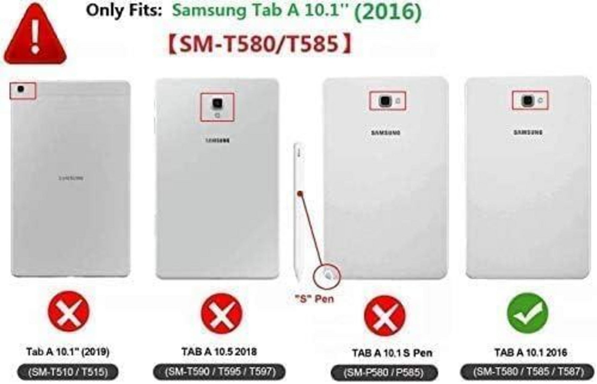 Schwarze PU-Leder-Hülle für Samsung Tab A6