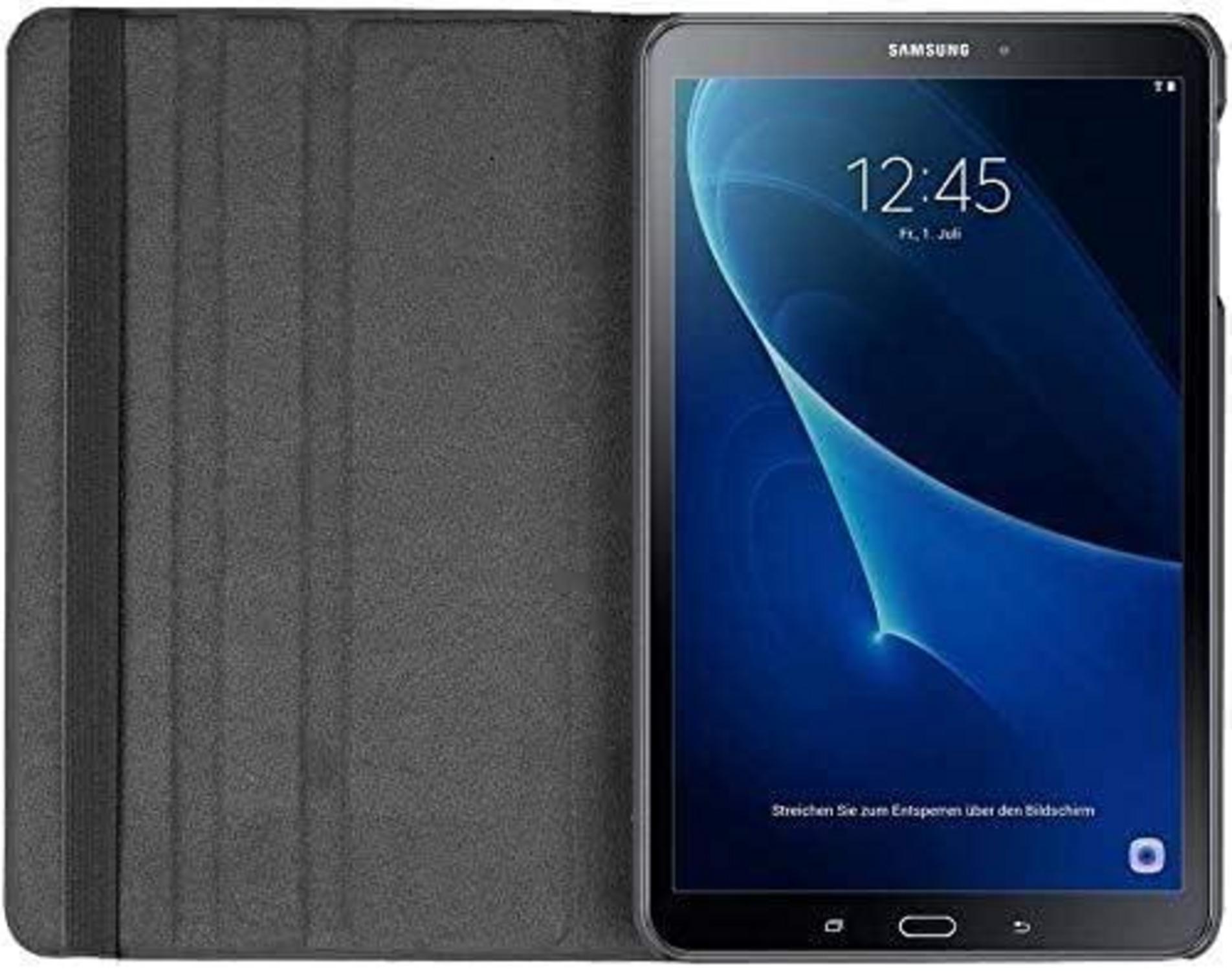 Schwarz PU Leder Hülle für Samsung Tab A6 10.1 - 360° Drehung Standfunktion