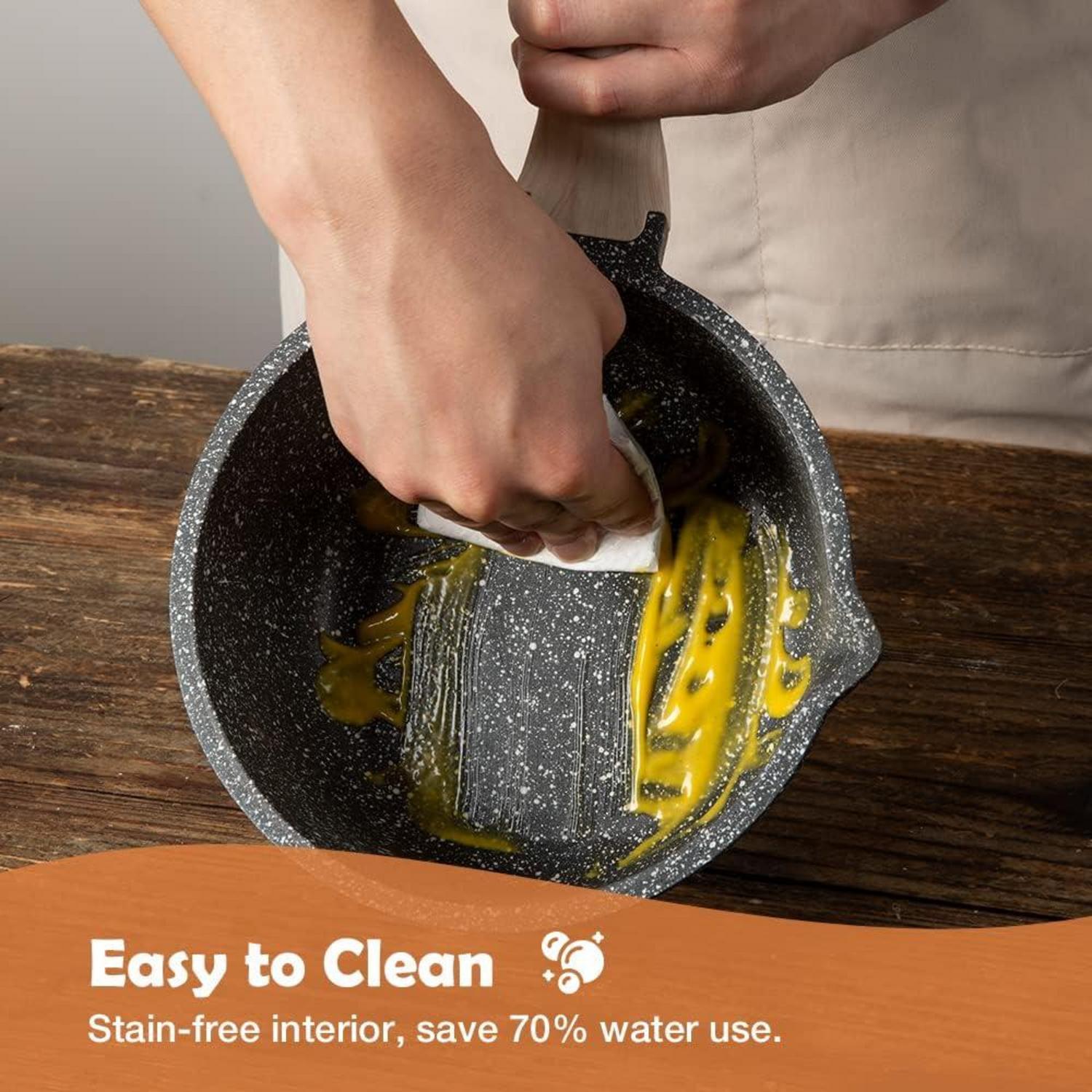 CAROTE Antihaft-Kasserolle mit Deckel 18 cm für Induktions-, Gas- und Elektroherde