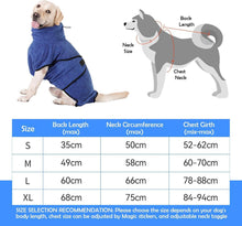 HAPPY HACHI Hundebademantel Mikrofaser verstellbar XL