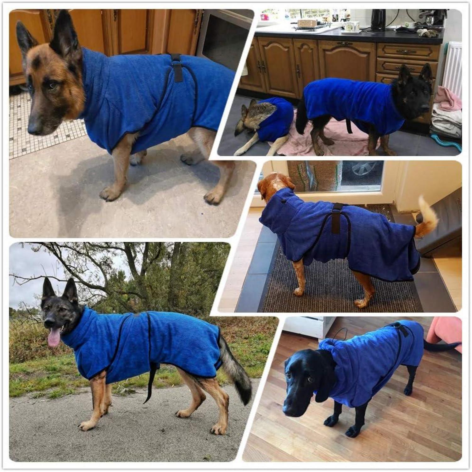Hundebademantel Mikrofaser verstellbare Träger waschbar super