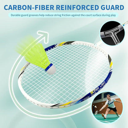 Graphit Badminton Set Profi Schläger Leichtgewicht Federball