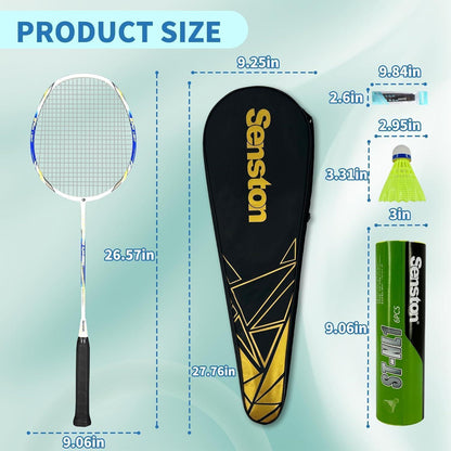 Graphit Badminton Set Profi Schläger Leichtgewicht Federball