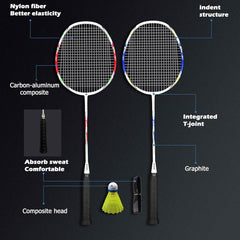 Graphit Badminton Set Profi Schläger Leichtgewicht Federball