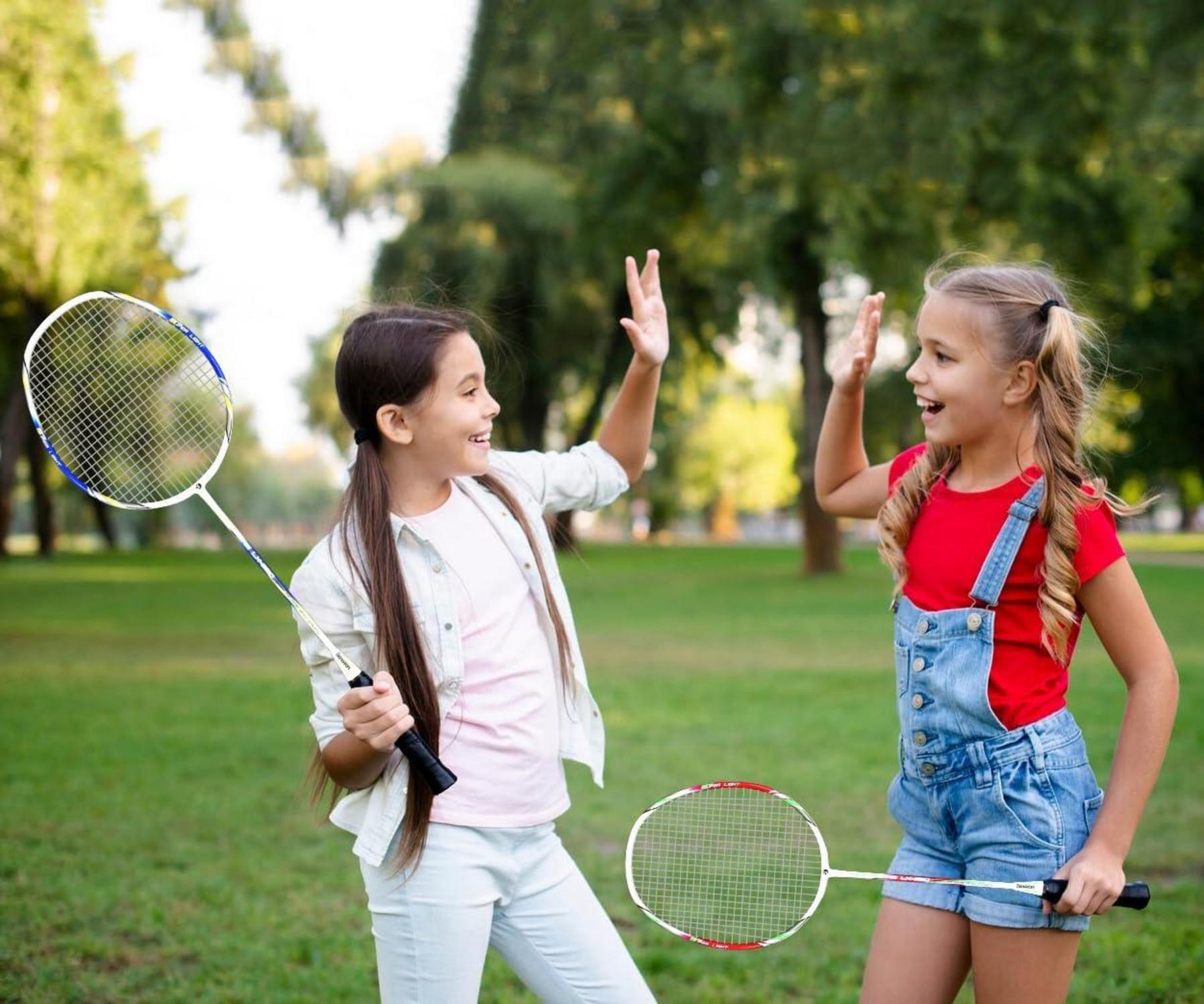 Graphit Badminton Set Profi Federballschläger Leichtgewicht mit
