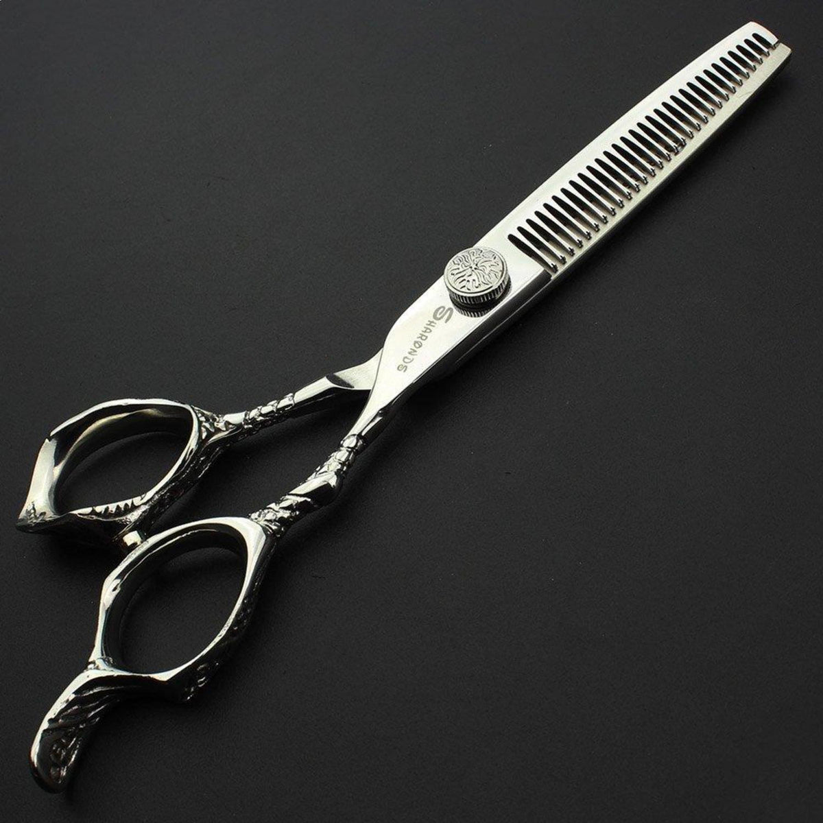 6 Zoll Japanische Friseurschere – Silberne Schlange Textur