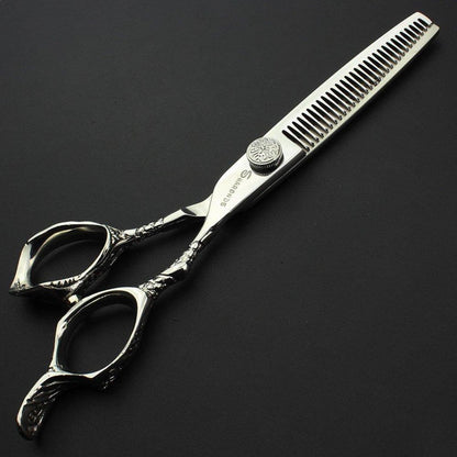 6 Zoll Japanische Friseurschere – Silberne Schlange Textur