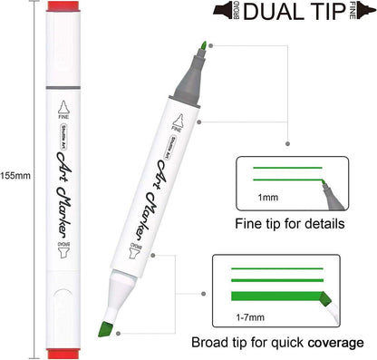 Alkohol Marker Set 50 Stifte doppelseitig Graphic Marker für Zeichnen