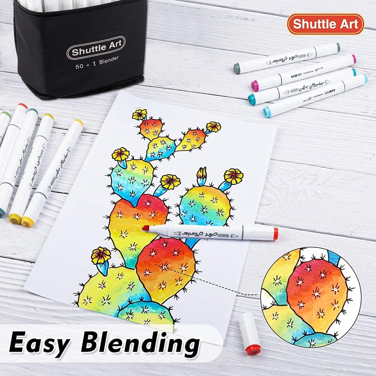 Alkohol Marker Set 50 Stifte doppelseitige Graphic Marker für Kinder & Erwachsene