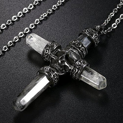 Herren Kreuz Halskette Edelstahl Vintage Retro Geschenk