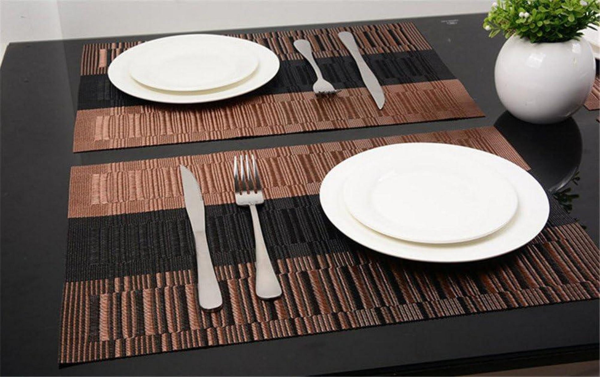 Fontic 6er Set Platzsets Rutschfest Abwaschbar Tischmatten PVC Hitzebeständig 30x45cm