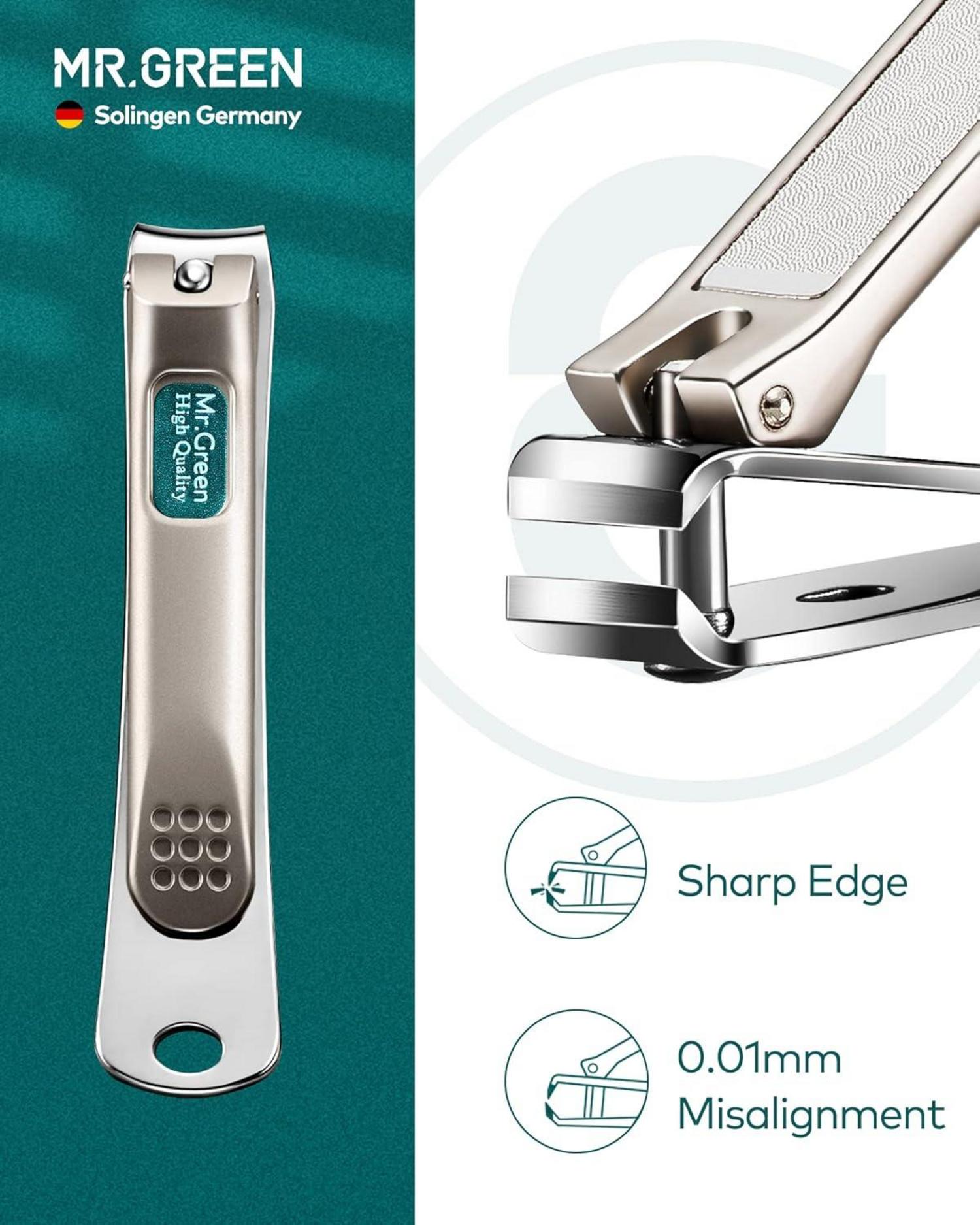 Professionelles Edelstahl Nagelknipser Geschenkset mit Ledertasche