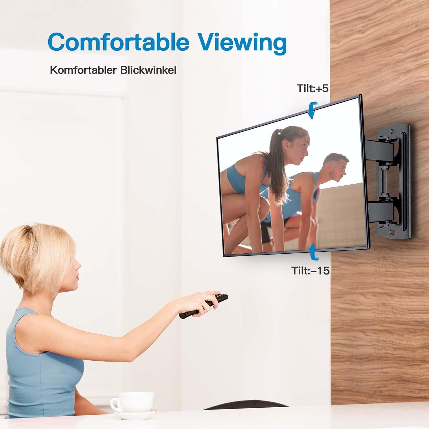 TV Wandhalterung für 13-42 Zoll Flach & Curved Fernseher bis 20kg