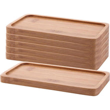Bambus Untersetzer Set Rechteckig 6er Tablett Holz Tray