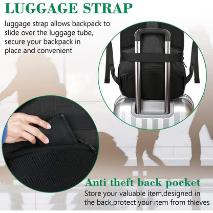 Business Laptop Rucksack 15,6 Zoll USB Ladeanschluss Schwarz