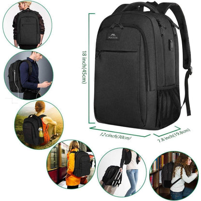 Business Laptop Rucksack 15,6 Zoll USB Ladeanschluss Schwarz