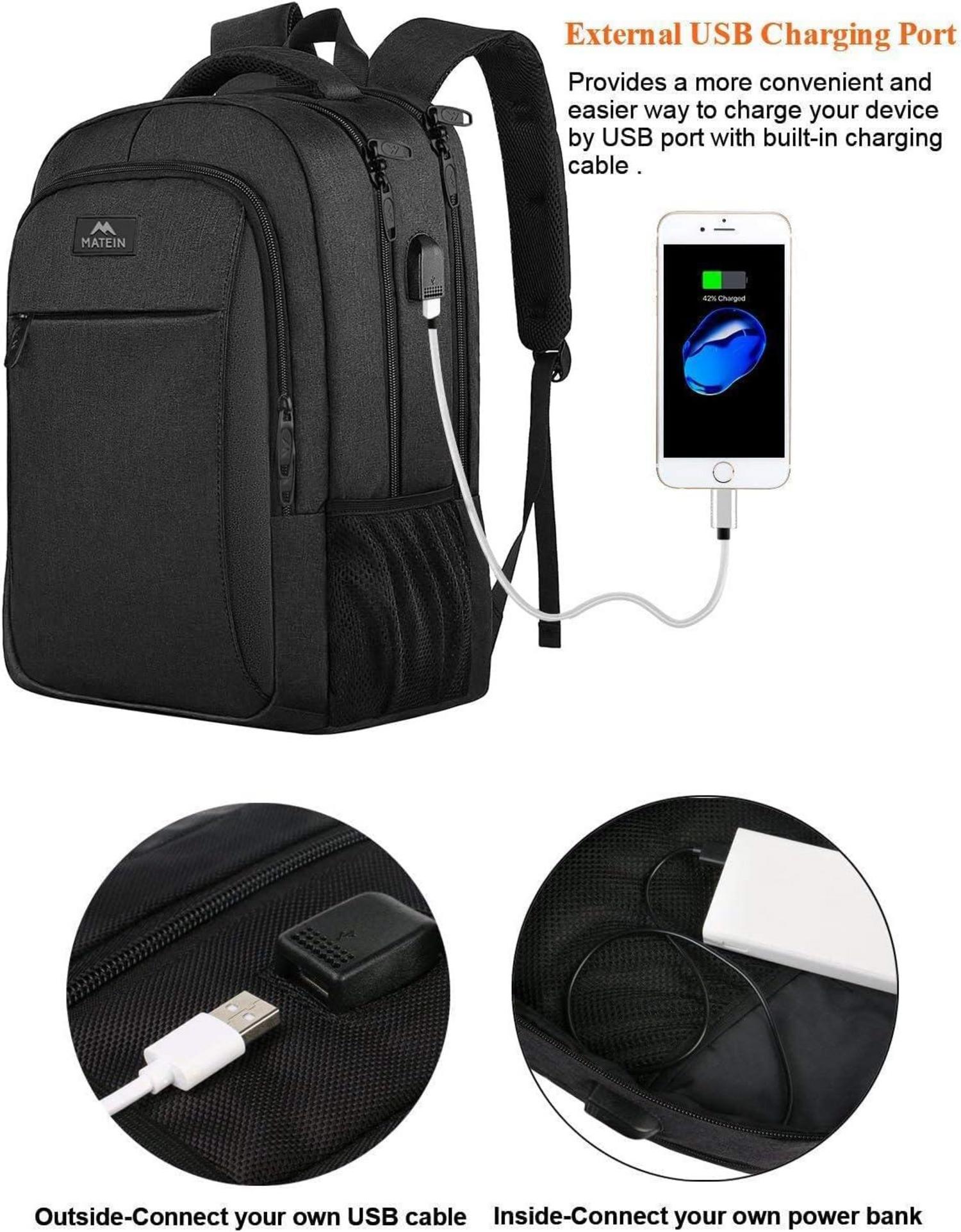 Business Laptop Rucksack 15,6 Zoll USB Ladeanschluss Schwarz